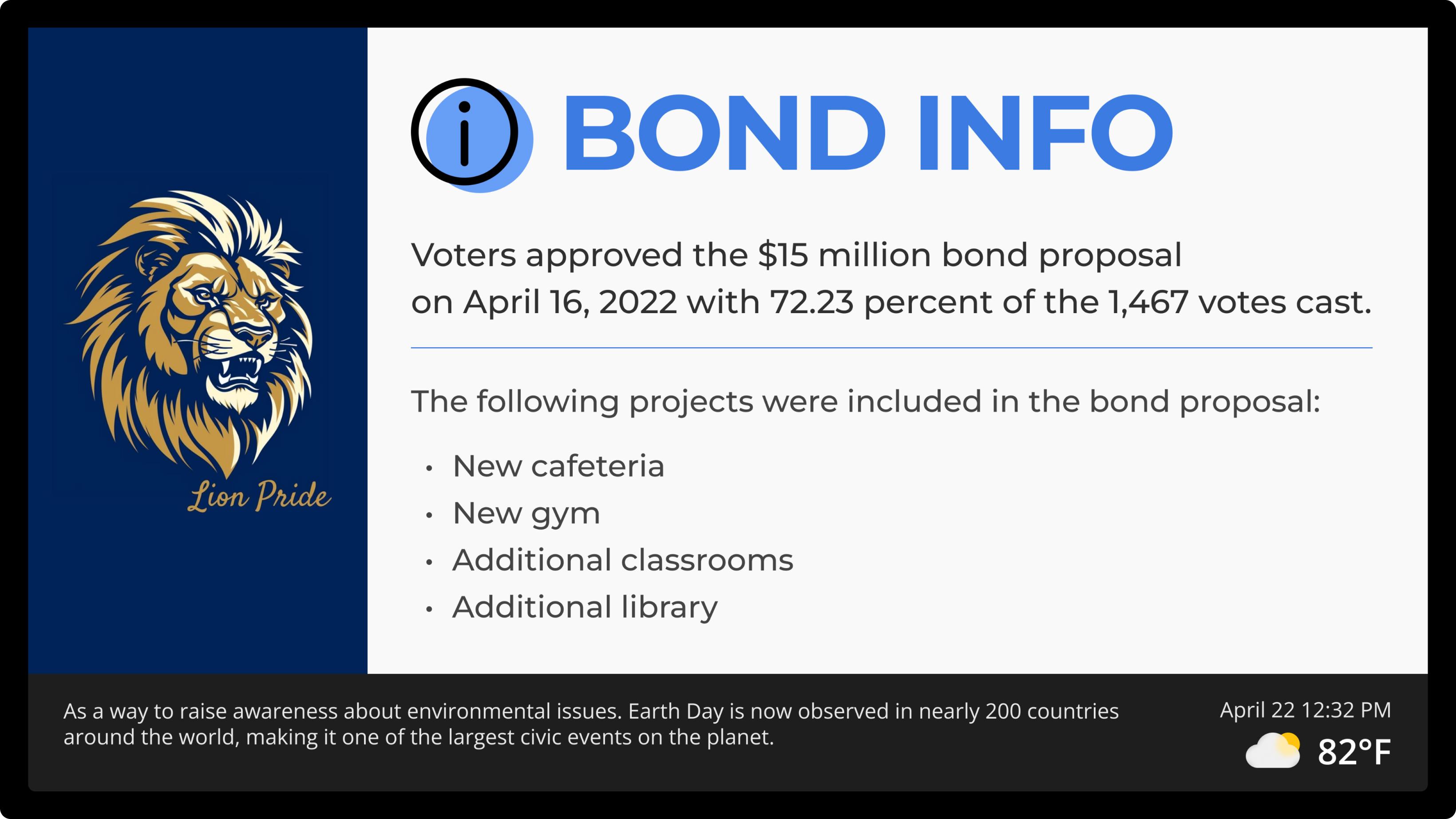 Screen example: Bond info