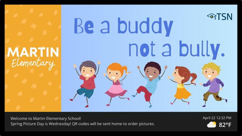 Screen example: Be a buddy not a bully